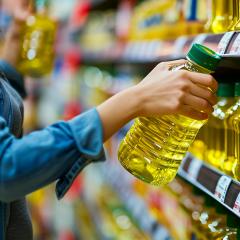 Woman buyin oil