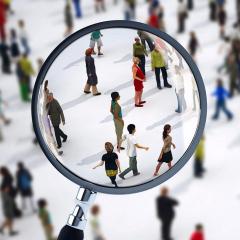 Looking at people through a magnifying glass